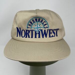Yupoong Classics Throwback Northwest Snapback Hat Khaki Tan Baseball Dad Cap PNW